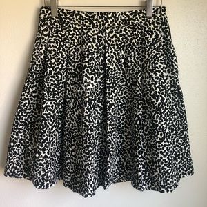 Banana Republic Black & White Leopard Print Skirt